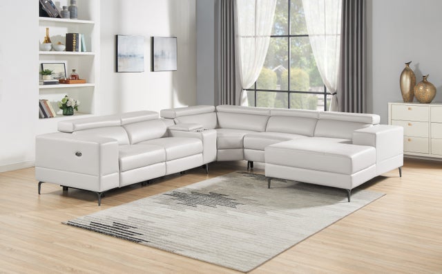 MILANO PEARL - 6PC Power Reclining Sectional