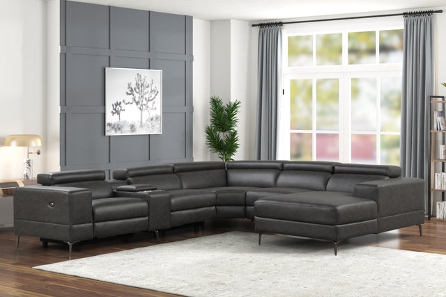 MILANO GRAY- 6PC Power Reclining Sectional