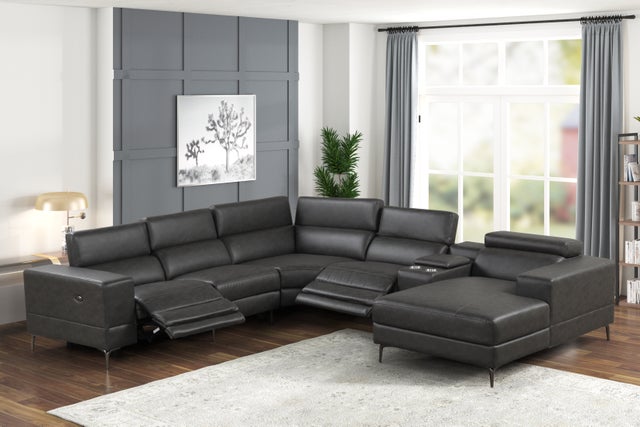 MILANO GRAY- 6PC Power Reclining Sectional