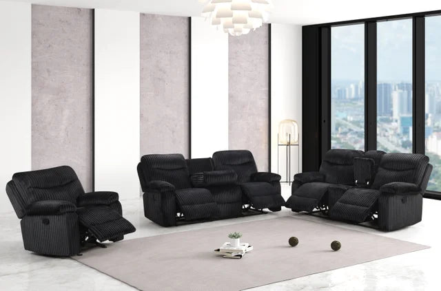 BRAVO - Black 3pc Reclining Set