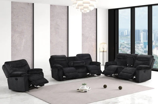 BRAVO - Black 3pc Reclining Set