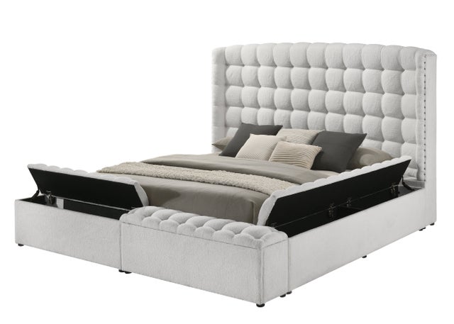 Madonna White Platform Bed - Queen, King **NEW ARRIVAL**