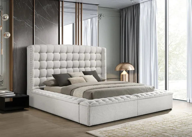 Madonna White Platform Bed - Queen, King **NEW ARRIVAL**