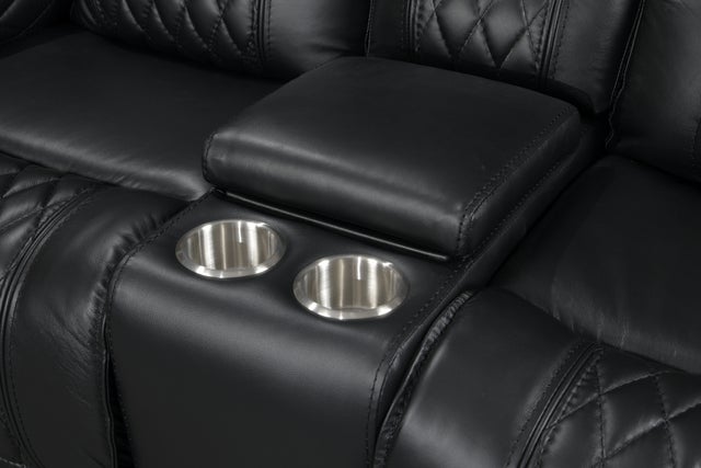 Harley Black Power - TOP GRAIN LEATHER Reclining Set **NEW ARRIVAL**