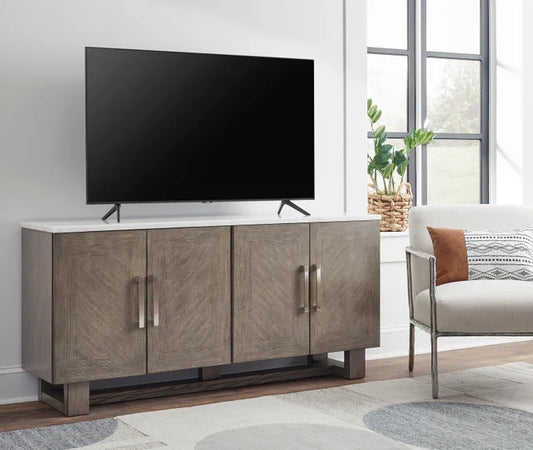W854-68 TV Stand 68"L (MARBLE TOP) **NEW ARRIVAL**