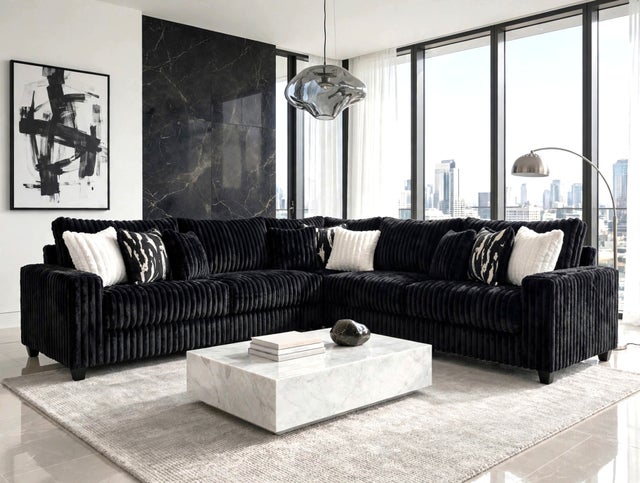 9600 Black - Oversized Sectional