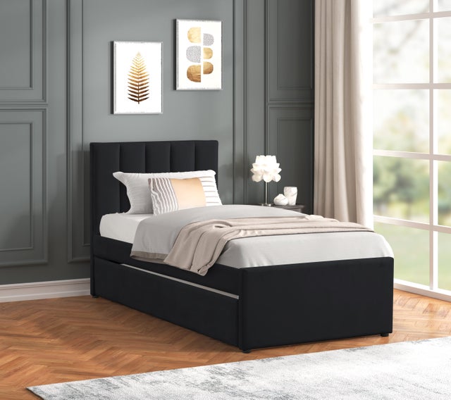 MAYA - Black Twin Platform Bed w/ Trundle **NEW ARRIVAL**