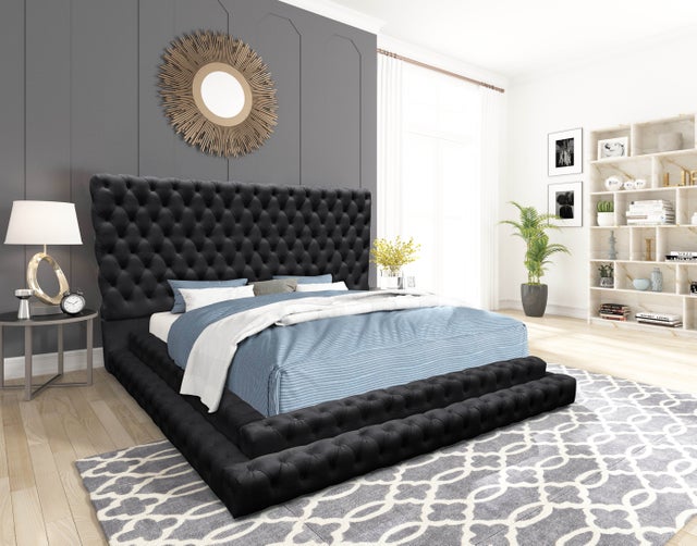 KIKI Black Platform Bed - Queen, King **NEW ARRIVAL**