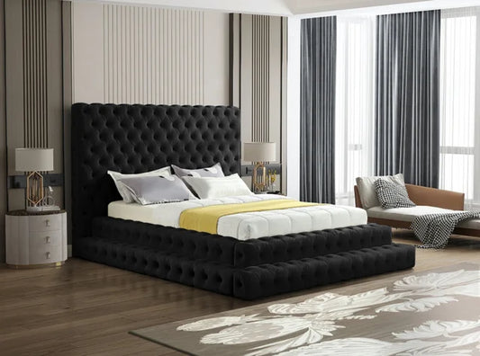 KIKI Black Platform Bed - Queen, King **NEW ARRIVAL**