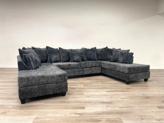 411 Charcoal - Double Chaise Sectional **NEW ARRIVAL**