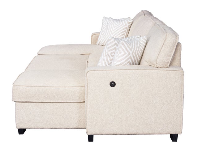 Sahara Beige - Double Storage Chaise Sectional w/ Drop Down Cupholders **NEW ARRIVAL**