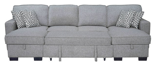 Sahara Gray - Double Storage Chaise Sectional w/ Drop Down Cupholders**NEW ARRIVAL**