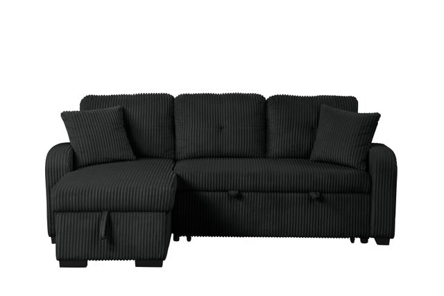 Silvia Black - Reversible Sectional With Pull-Out Bed **NEW ARRIVAL**