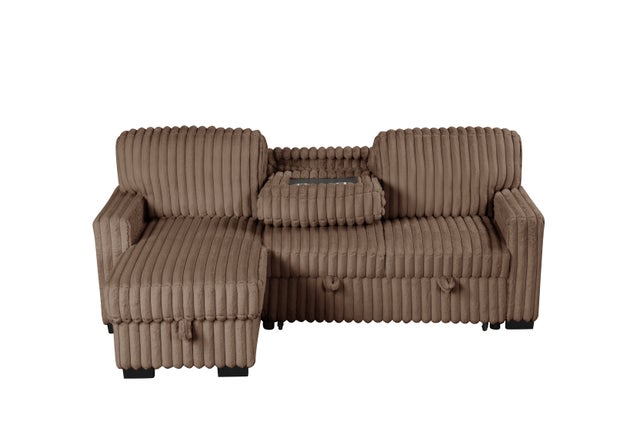 Poland Mocha Reversible Sectional With Pull-Out Bed **NEW ARRIVAL**