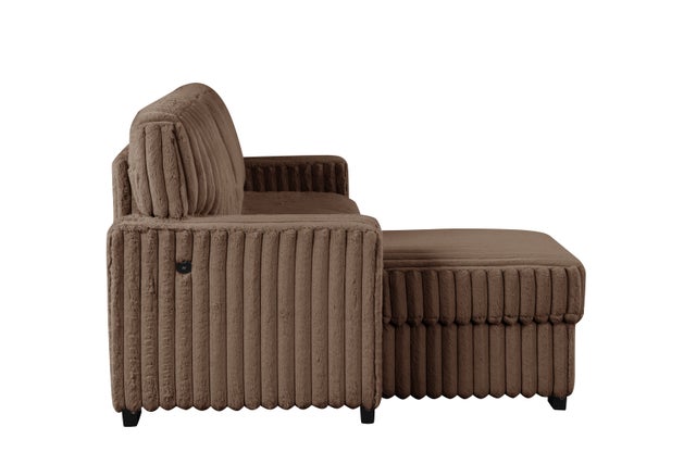 Poland Mocha Reversible Sectional With Pull-Out Bed **NEW ARRIVAL**