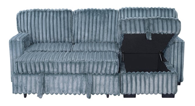 Poland Charcoal Reversible Sectional With Pull-Out Bed **NEW ARRIVAL**