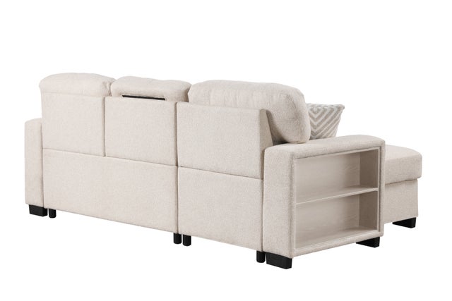 Pacific Beige Reversible Sectional With Pull-Out Bed  **NEW ARRIVAL**