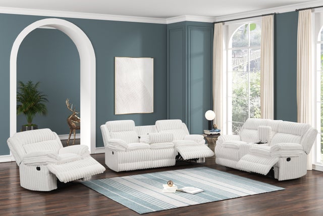 Heaven - White 3pc Reclining Set **New Arrival**