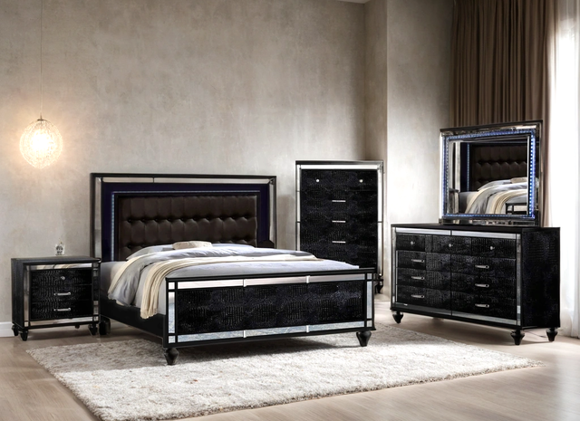 Blanca2 Black Bedroom Set Queen, King