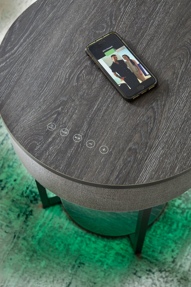 A4000641 - Accent Table w/Speaker, Wireless Charger, Lights **NEW ARRIVAL**