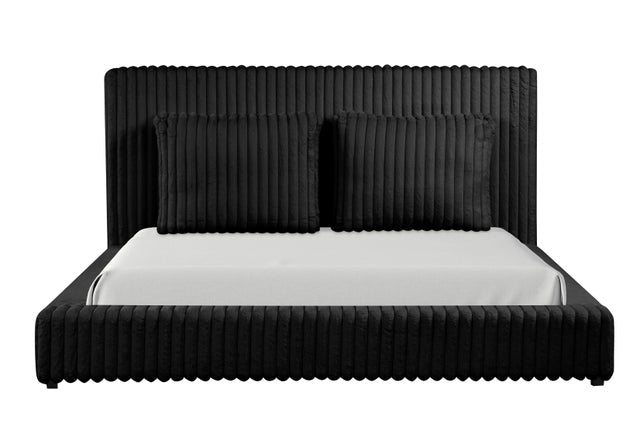 Lauren Black Platform Bed (w/ USB PORTS) - Queen, King **NEW ARRIVAL**