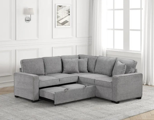 Ariel Gray Sectional With Pull-Out Bed **NEW ARRIVAL**