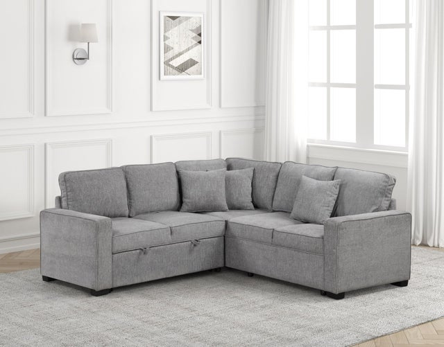 Ariel Gray Sectional With Pull-Out Bed **NEW ARRIVAL**