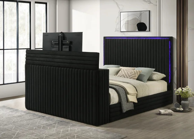 Villa Black Platform Bed - Queen ONLY