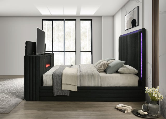 Villa Black Platform Bed - Queen ONLY