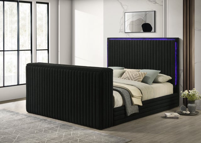 Villa Black Platform Bed - Queen ONLY