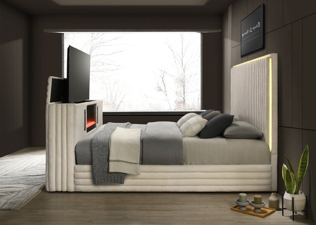 Villa White Platform Bed - Queen ONLY