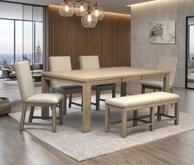 D2700 Dining Table + 4 Chair + Bench Set