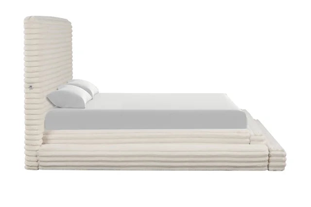 Mariah Beige Platform Bed - Queen, King