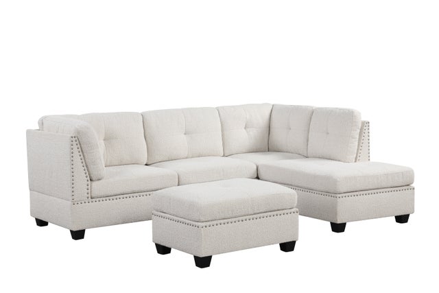 Sienna Boucle Sand Sectional + Ottoman Set **NEW ARRIVAL**