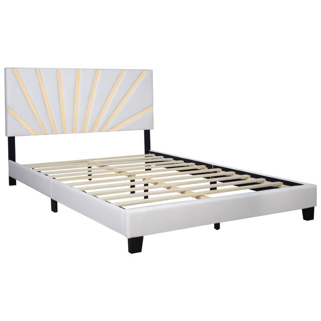 Nico White Platform - Queen, King Bed