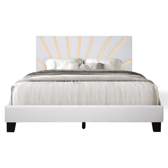 Nico White Platform - Queen, King Bed