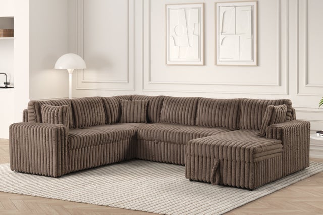 Forever Mocha Sectional With Pull-Out Bed