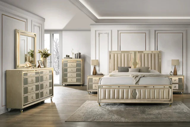 Venetian 4pc or 5pc Platform Bedroom Set - Queen, King