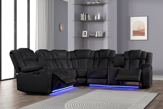 ACE26 Black Reclining Sectional **NEW ARRIVAL**