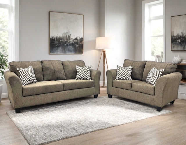 210 BROWN - 2PC Sofa and Loveseat Set