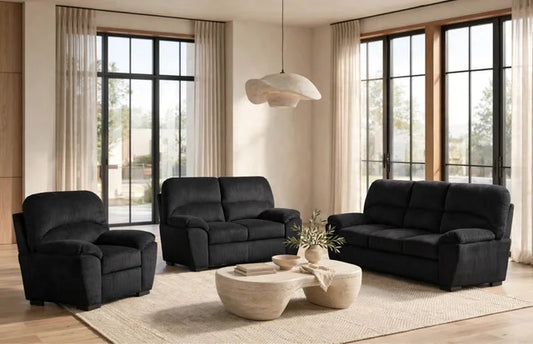Tiffany10 Black - 2PC or 3PC Living Room Set