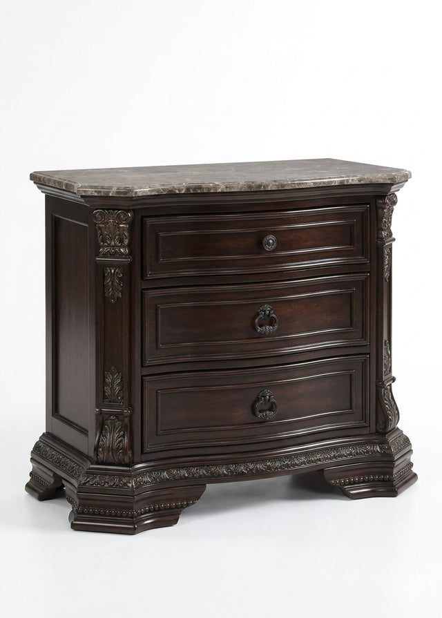 B3000 - Marble Top Nightstand