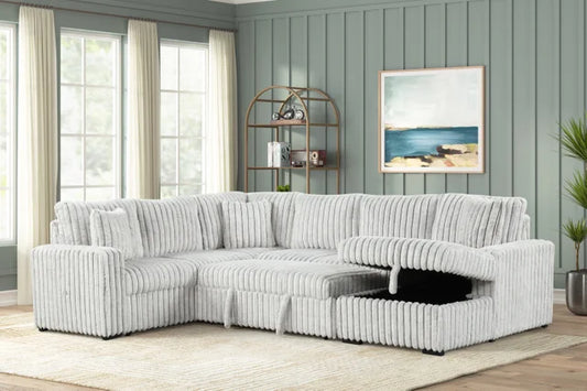 Sonic Gray Sectional With Pull-Out Bed