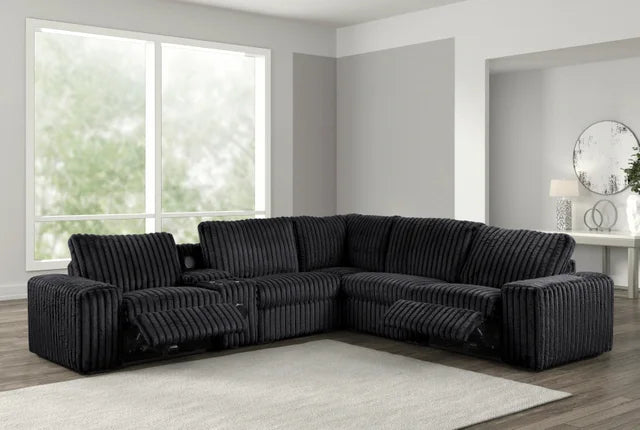 Amelia Onyx Power Reclining Sectional (w/ Bluetooth Speakers) **NEW ARRIVAL**