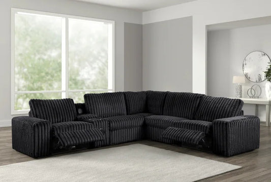 Amelia Onyx Power Reclining Sectional (w/ Bluetooth Speakers) **NEW ARRIVAL**