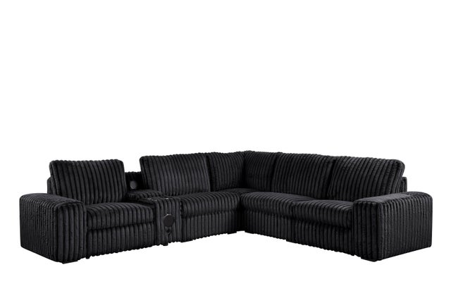 Amelia Onyx Power Reclining Sectional (w/ Bluetooth Speakers)
