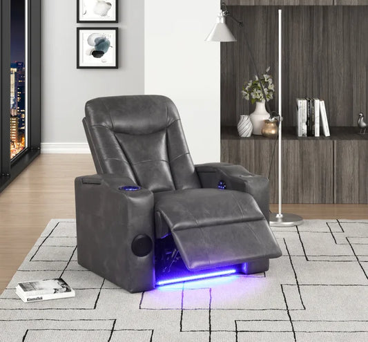TOPGUN2 Dark Gray - Power Recliner (Bluetooth Speaker + Led Light) **NEW ARRIVAL**