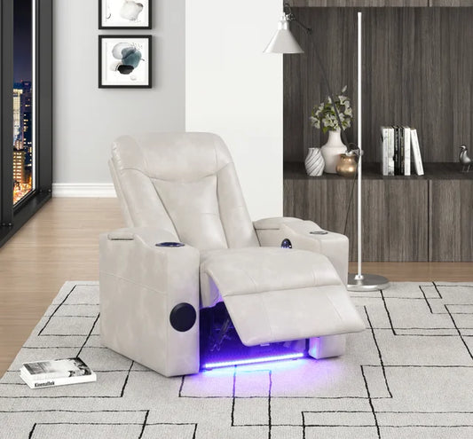 TOPGUN2 Ivory - Power Recliner (Bluetooth Speaker + Led Light) **NEW ARRIVAL**
