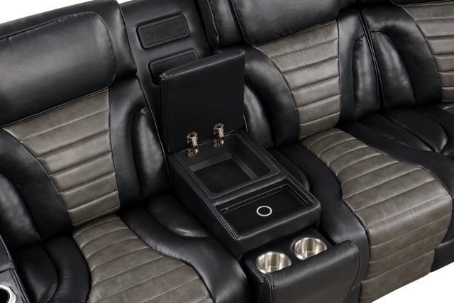 IBIZA POWER/POWER  Black Reclining Sectional