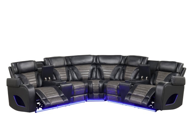 IBIZA POWER/POWER  Black Reclining Sectional